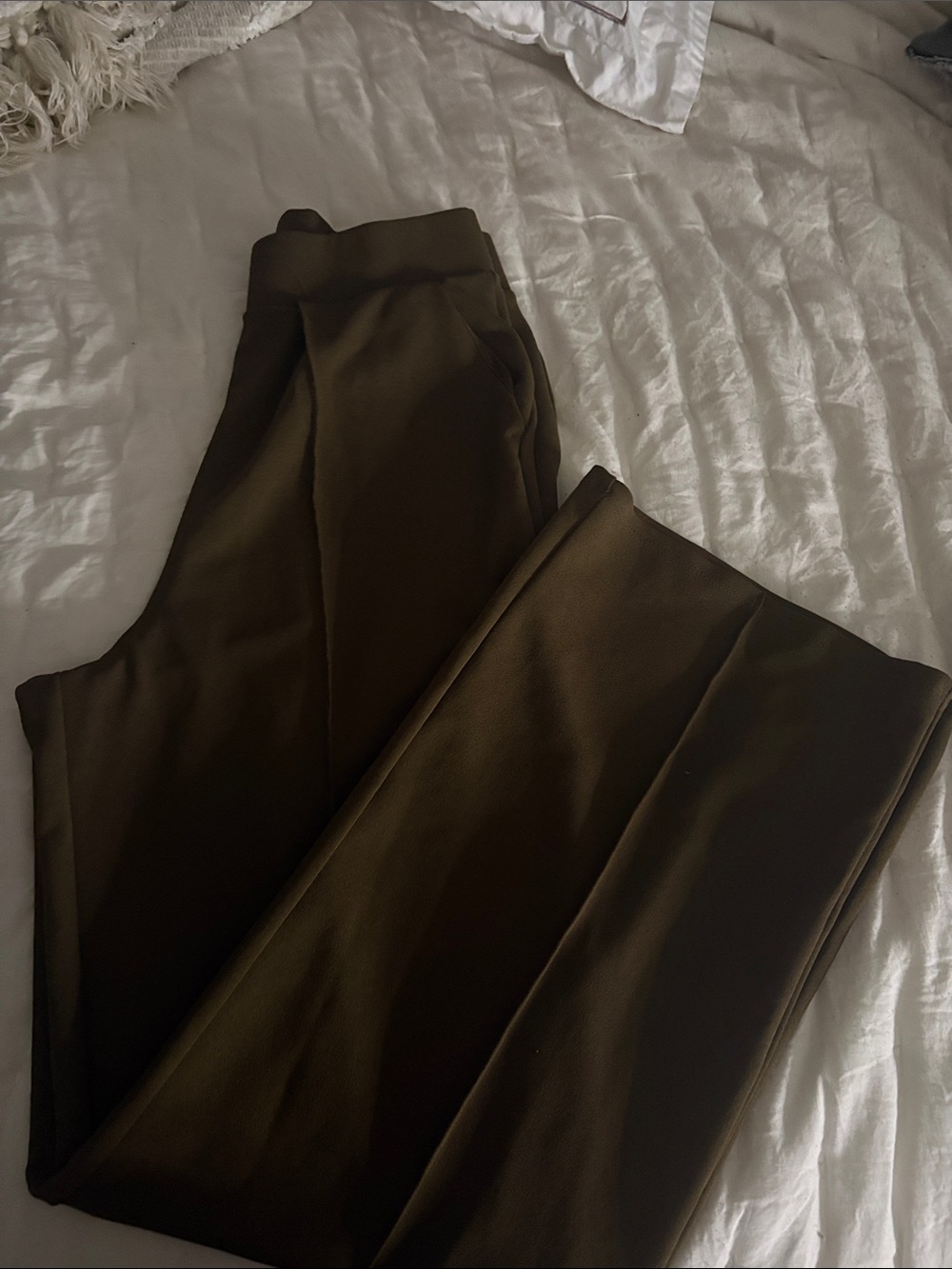 H&M Olive Green Wide-Leg Pants